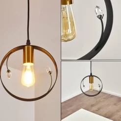 Lampes Dorées-hofstein Suspension Leentje Noir doré, 1 lumière