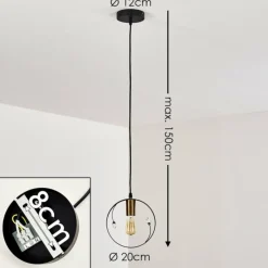 Lampes Dorées-hofstein Suspension Leentje Noir doré, 1 lumière