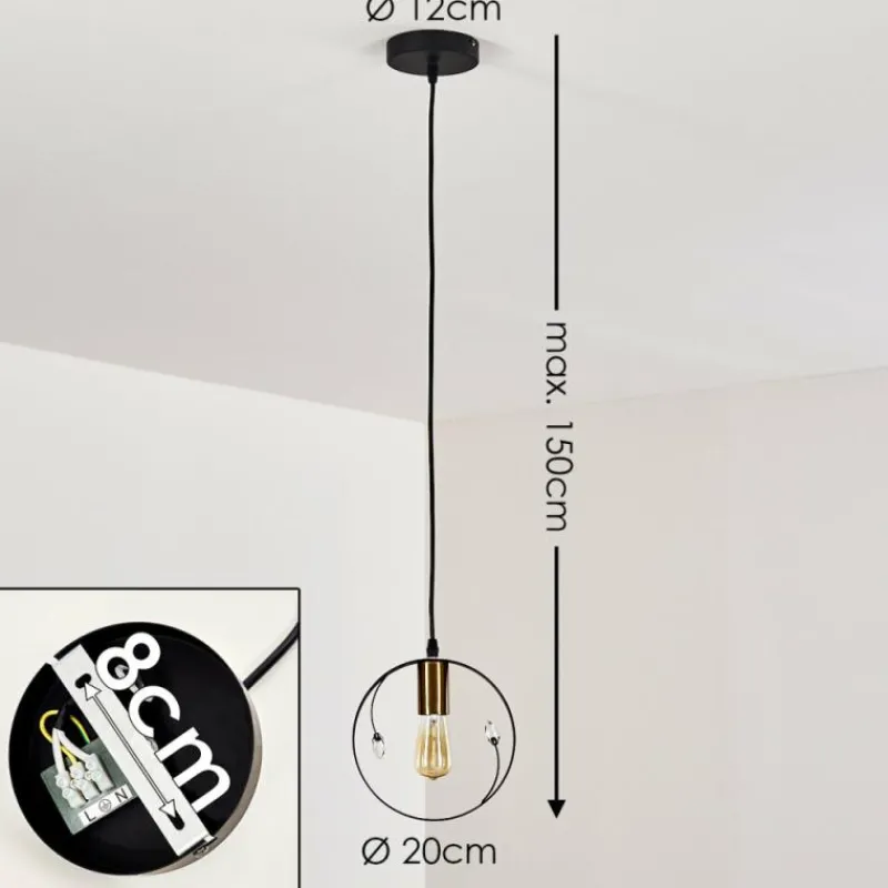 Lampes Dorées-hofstein Suspension Leentje Noir doré, 1 lumière