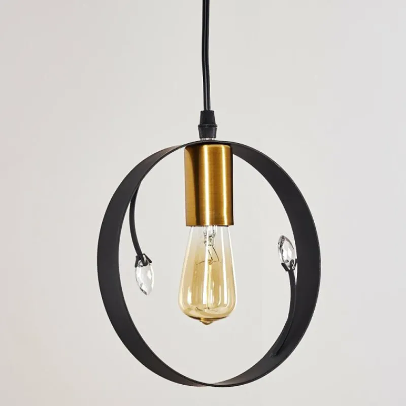 Lampes Dorées-hofstein Suspension Leentje Noir doré, 1 lumière