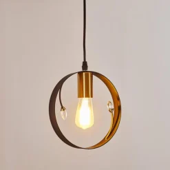 Lampes Dorées-hofstein Suspension Leentje Noir doré, 1 lumière