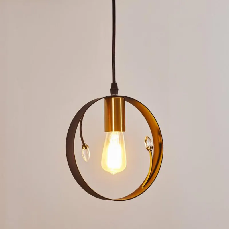 Lampes Dorées-hofstein Suspension Leentje Noir doré, 1 lumière