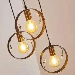 Lampes Dorées-hofstein Suspension Leentje Or, Noir, 3 lumières