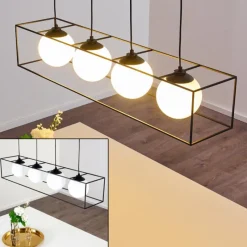 hofstein Suspension Legano Noir, Blanc, 4 lumières