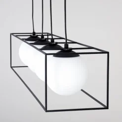 hofstein Suspension Legano Noir, Blanc, 4 lumières