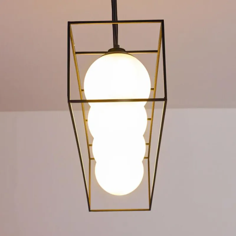 hofstein Suspension Legano Noir, Blanc, 4 lumières