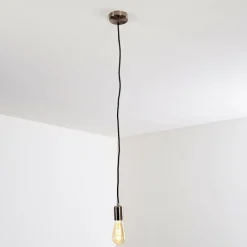 Luminaires Rustiques-hofstein Suspension Lemone Nickel mat, 1 lumière