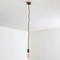 Luminaires Rustiques-hofstein Suspension Lemone Nickel mat, 1 lumière