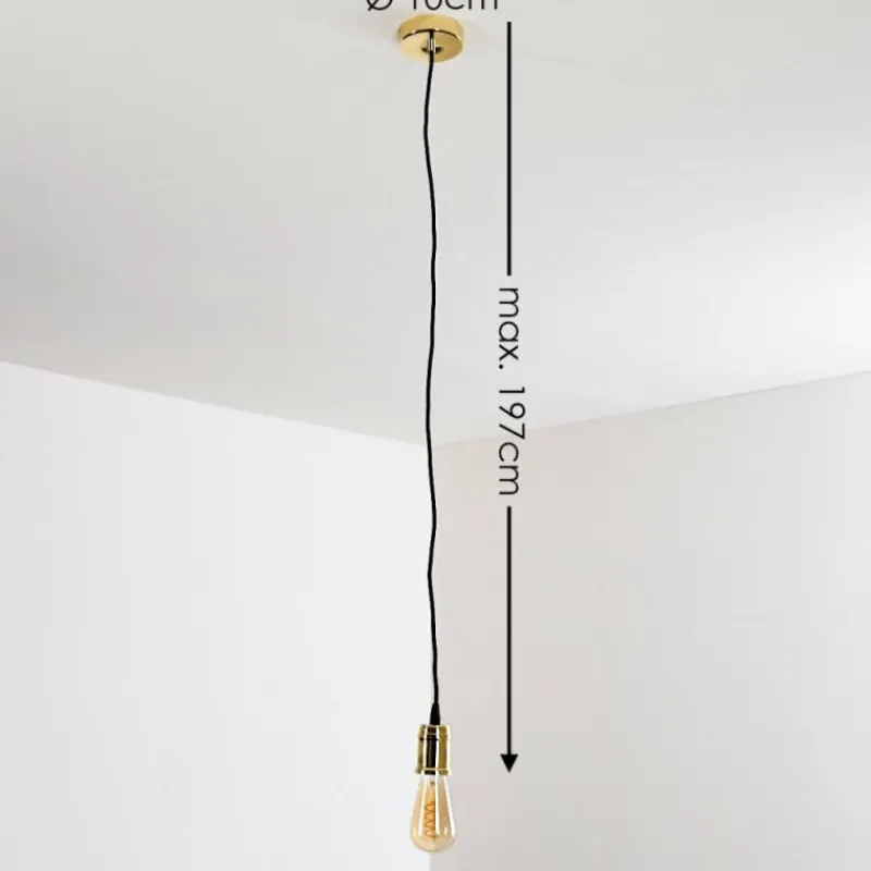 Luminaires Rustiques-hofstein Suspension Lemone Noir doré, 1 lumière