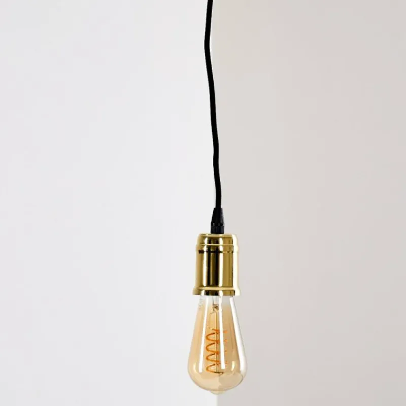 Luminaires Rustiques-hofstein Suspension Lemone Noir doré, 1 lumière