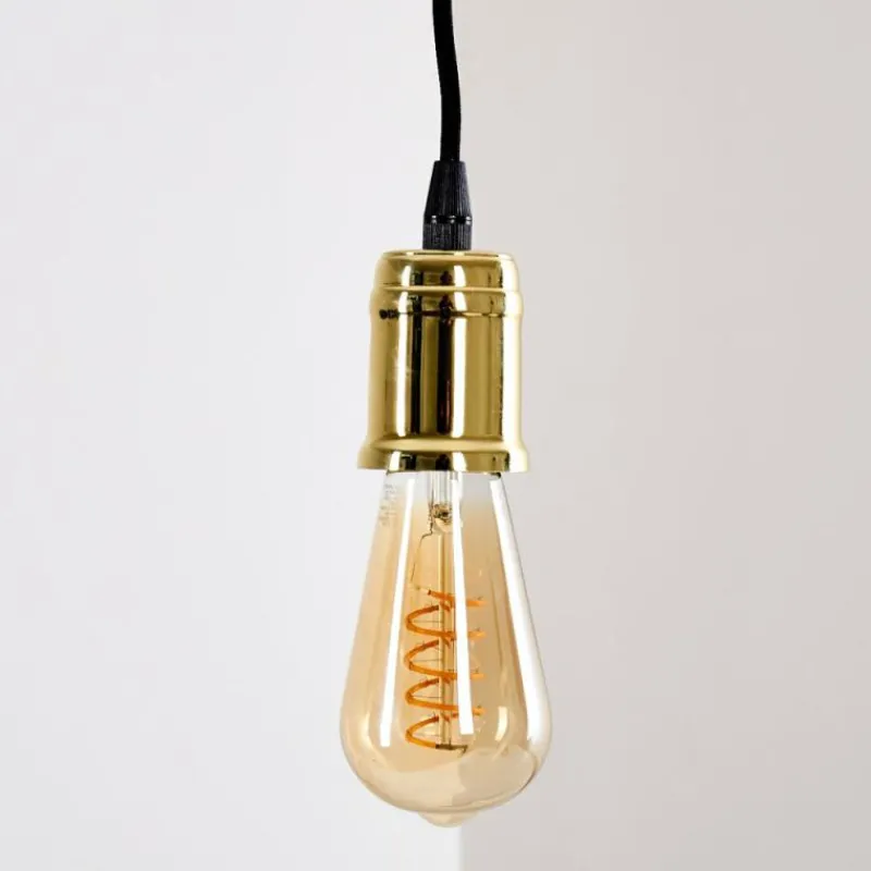 Luminaires Rustiques-hofstein Suspension Lemone Noir doré, 1 lumière