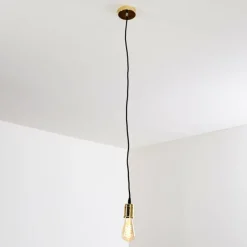 Luminaires Rustiques-hofstein Suspension Lemone Noir doré, 1 lumière