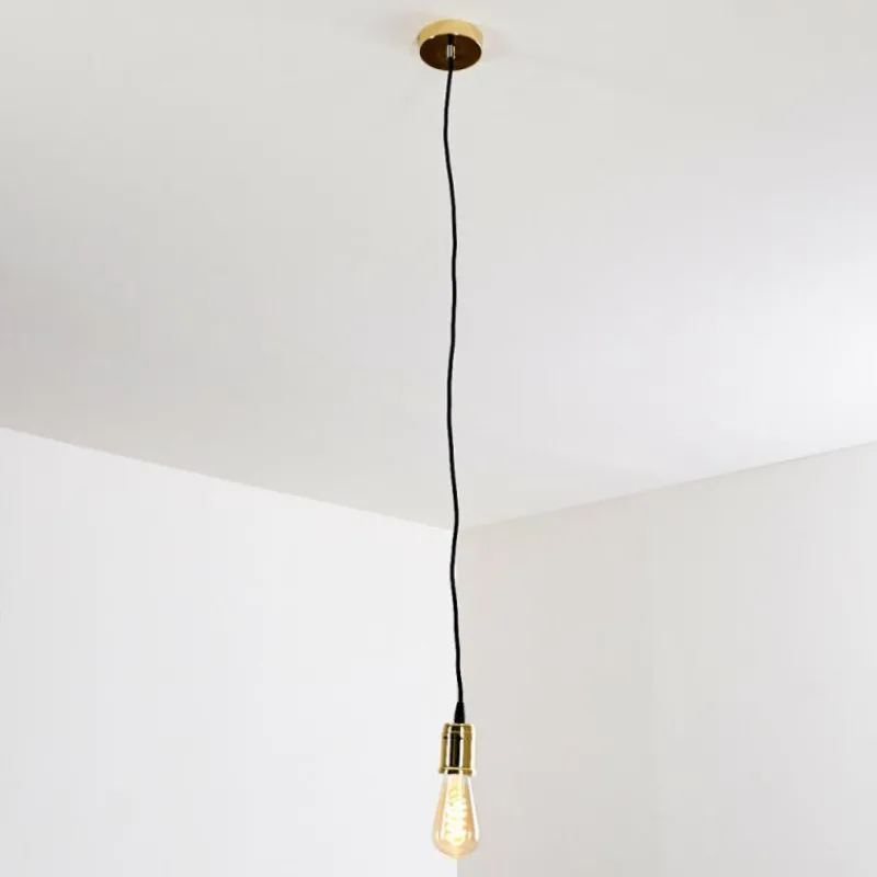 Luminaires Rustiques-hofstein Suspension Lemone Noir doré, 1 lumière