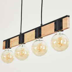 Lampes Vintages & Rétros-hofstein Suspension Lemou Noir, 4 lumières
