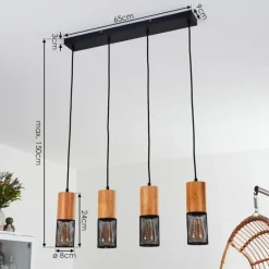 Luminaires Scandinaves-hofstein Suspension Lenalau Noir, 4 lumières