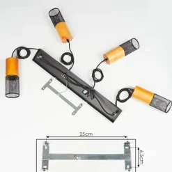 Luminaires Scandinaves-hofstein Suspension Lenalau Noir, 4 lumières