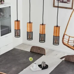 Luminaires Scandinaves-hofstein Suspension Lenalau Noir, 4 lumières