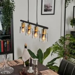 hofstein Suspension Leteque Noir, 4 lumières