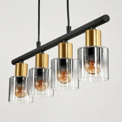 hofstein Suspension Leteque Noir, 4 lumières