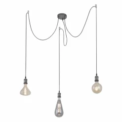 Lampes Industrielles-Luminaires Leuchten Direkt Suspension Leuchten Direkt DIY Noir, 3 lumières