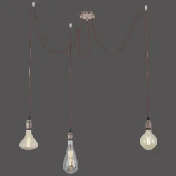 Lampes Industrielles-Luminaires Leuchten Direkt Suspension Leuchten Direkt DIY Cuivre, 3 lumières