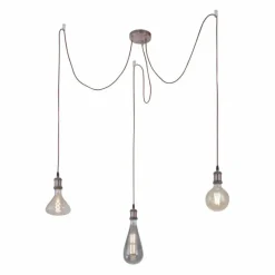 Lampes Industrielles-Luminaires Leuchten Direkt Suspension Leuchten Direkt DIY Cuivre, 3 lumières