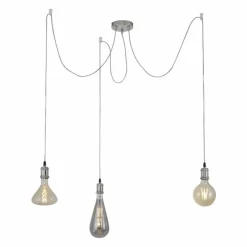 Lampes Industrielles-Luminaires Leuchten Direkt Suspension Leuchten Direkt DIY Acier inoxydable, 3 lumières