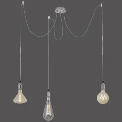 Lampes Industrielles-Luminaires Leuchten Direkt Suspension Leuchten Direkt DIY Acier inoxydable, 3 lumières