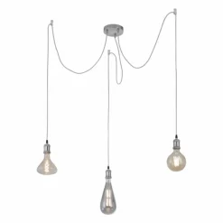 Lampes Industrielles-Luminaires Leuchten Direkt Suspension Leuchten Direkt DIY Acier inoxydable, 3 lumières