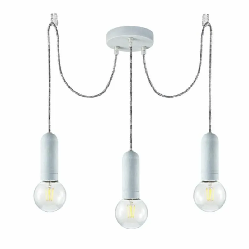 Lampes Industrielles-Luminaires Leuchten Direkt Suspension Leuchten Direkt TURN ME Pierre, 3 lumières