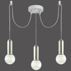 Lampes Industrielles-Luminaires Leuchten Direkt Suspension Leuchten Direkt TURN ME Acier inoxydable, 3 lumières
