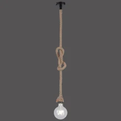 Style Boho-Chic-Luminaires Leuchten Direkt Suspension Leuchten Direkt ROPE Brun, Noir, 1 lumière