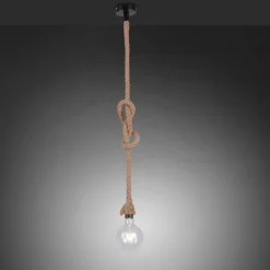 Style Boho-Chic-Luminaires Leuchten Direkt Suspension Leuchten Direkt ROPE Brun, Noir, 1 lumière