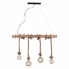 Style Boho-Chic-Luminaires Leuchten Direkt Suspension Leuchten Direkt ROPE Brun, Bois clair, Noir, 4 lumières