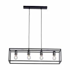 Lampes Industrielles-Luminaires Leuchten Direkt Suspension Leuchten Direkt FABIO Noir, 4 lumières