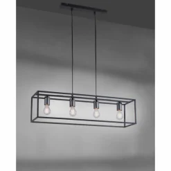 Lampes Industrielles-Luminaires Leuchten Direkt Suspension Leuchten Direkt FABIO Noir, 4 lumières
