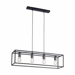 Lampes Industrielles-Luminaires Leuchten Direkt Suspension Leuchten Direkt FABIO Noir, 4 lumières