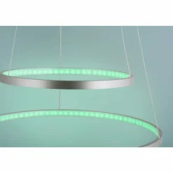 Luminaires Leuchten Direkt Suspension Leuchten Direkt Ls-CIRCLE LED Acier inoxydable, 1 lumière, Télécommandes, Changeur de couleurs