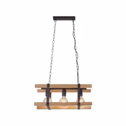 Luminaires Rustiques-Luminaires Leuchten Direkt Suspension Leuchten Direkt EDITH Bois clair, 3 lumières