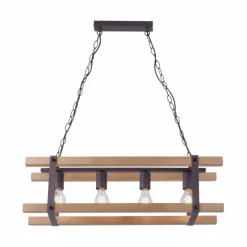 Luminaires Rustiques-Luminaires Leuchten Direkt Suspension Leuchten Direkt EDITH Bois clair, 4 lumières