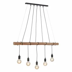 Lampes En Bois-Luminaires Leuchten Direkt Suspension Leuchten-Direkt DAMIAN Noir, 5 lumières