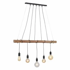 Lampes En Bois-Luminaires Leuchten Direkt Suspension Leuchten-Direkt DAMIAN Noir, 5 lumières