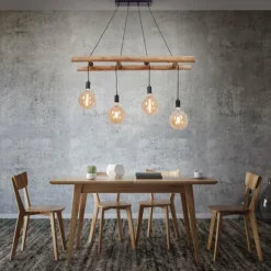 Lampes En Bois-Luminaires Leuchten Direkt Suspension Leuchten-Direkt EDGAR Noir, 4 lumières