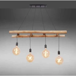 Lampes En Bois-Luminaires Leuchten Direkt Suspension Leuchten-Direkt EDGAR Noir, 4 lumières