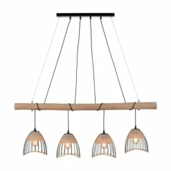 Style Boho-Chic-Luminaires Leuchten Direkt Suspension Leuchten-Direkt REED Noir, 4 lumières