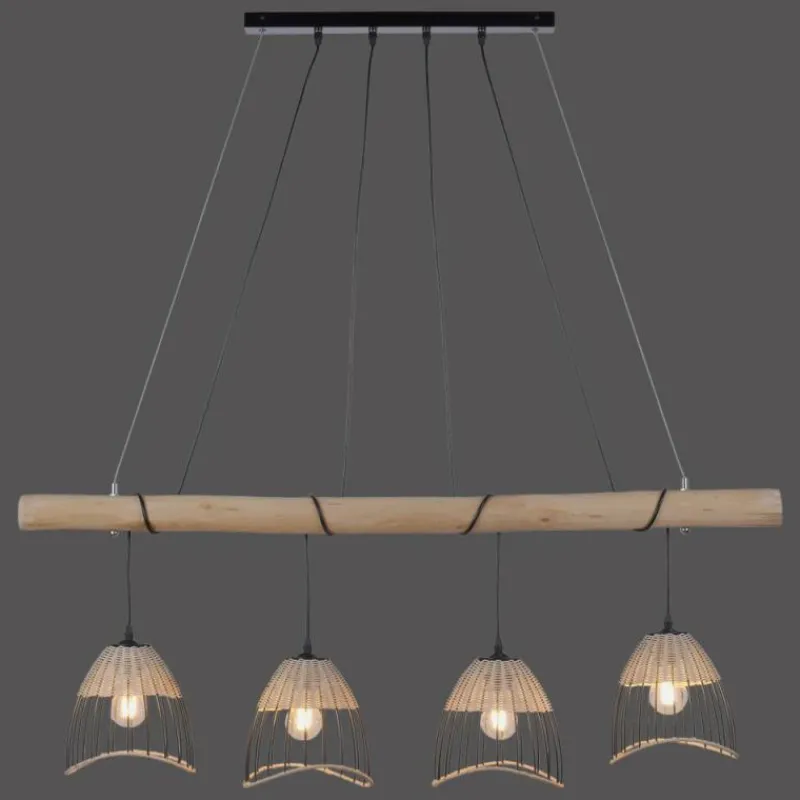 Style Boho-Chic-Luminaires Leuchten Direkt Suspension Leuchten-Direkt REED Noir, 4 lumières
