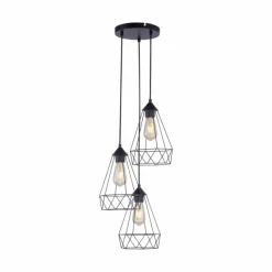 hofstein Suspension Leuchten-Direkt SKELETTON Noir, 3 lumières