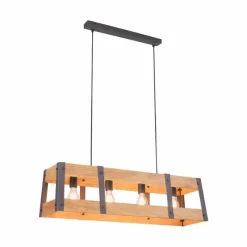 Luminaires Rustiques-Luminaires Leuchten Direkt Suspension Leuchten-Direkt CRATE Bois clair, 4 lumières