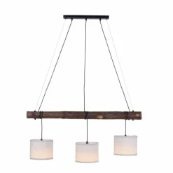 Lampes En Tissu-Luminaires Leuchten Direkt Suspension Leuchten-Direkt BARK Écru, Noir, 3 lumières