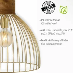 Lampes En Bois-Luminaires Leuchten Direkt Suspension Leuchten-Direkt ALAMI Bois foncé, 1 lumière
